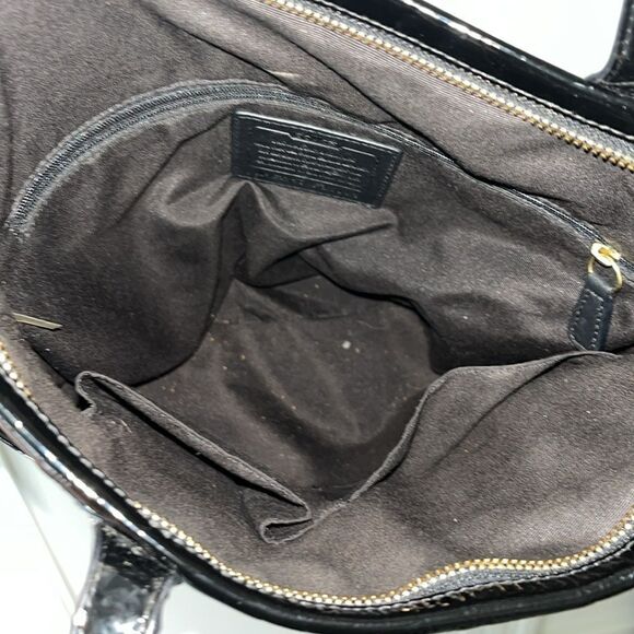 Coach Signature Patent Leather Shoulder Bag - Picture 6 of 11